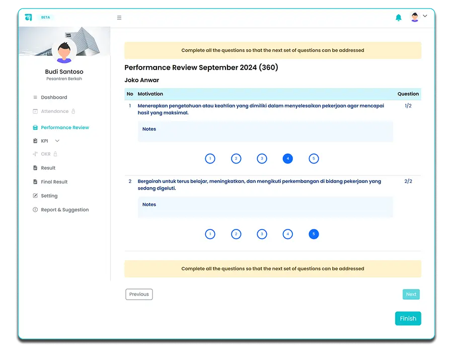 360 performance AI KPI generator - hulutarget